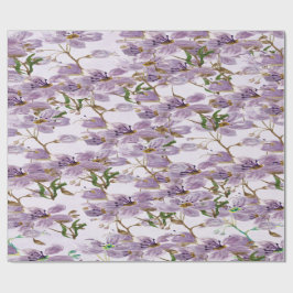 Rolo de Papel de Embrulho Flor de Lavanda Elegante
