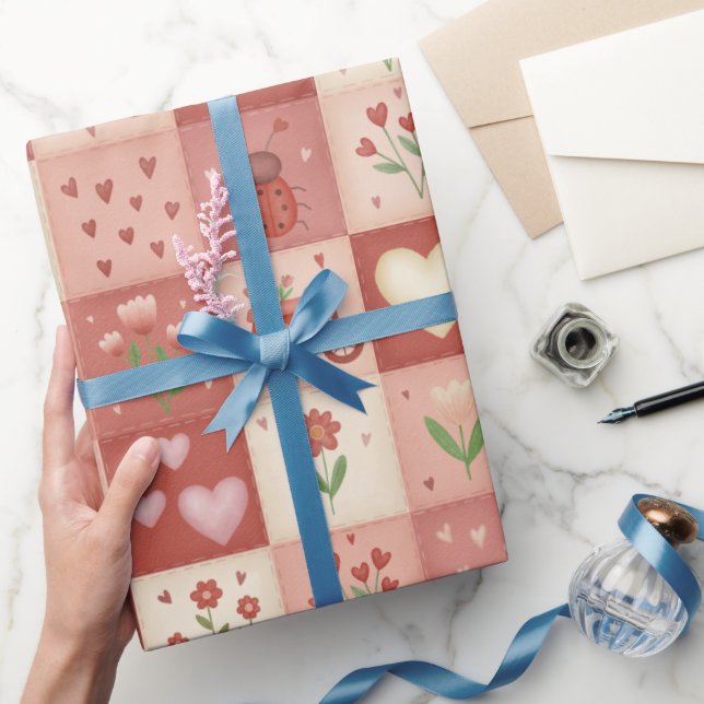 Rolo de Papel de Embrulho - Patchwork de Amor Dese (Presentear)