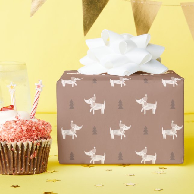 Rolo de Papel de Embrulho Scandi Cachorro & Árvore (Festa de aniversário)