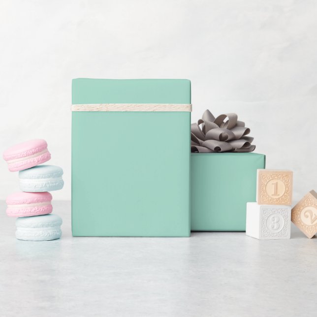Rolo de Papel de Embrulho Verde Água Claro Sólido (Chá de bebê)