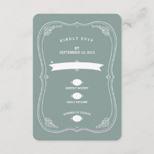 Rolo do vintage na resposta Wedding verde de RSVP