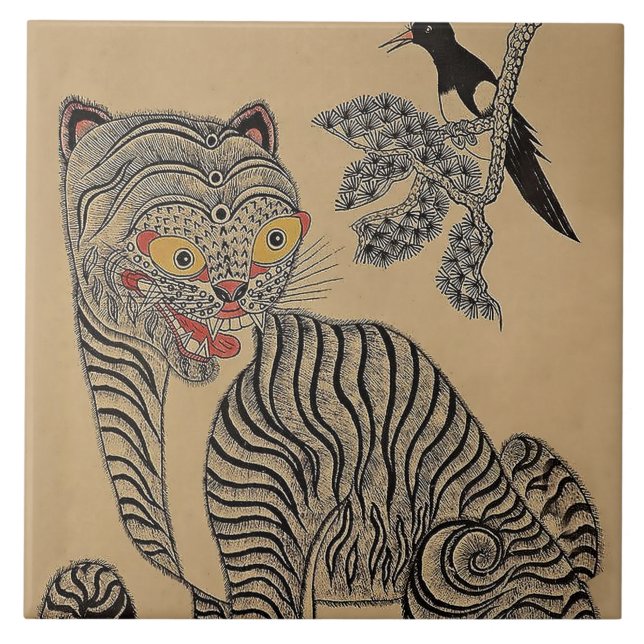 Rolo Minhwa Coreano Antigo do Tigre (Frente)