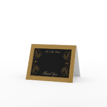 Rolo Preto e Dourado Agradecimento de Casamento