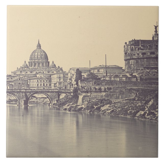 Roma Antiga Castelo Tibre e Vaticano Arte Fina (Frente)