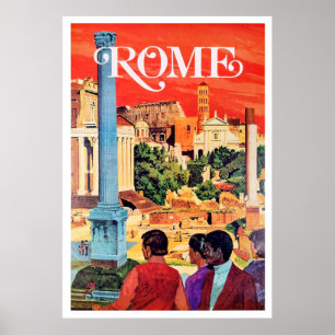 Roma, viagens vintage poster
