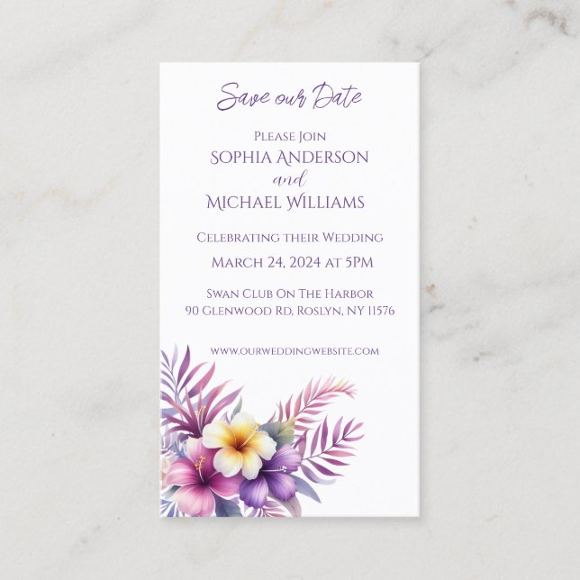 Romance da Ilha em Aquarela - Convite de Noivado - (Frente)