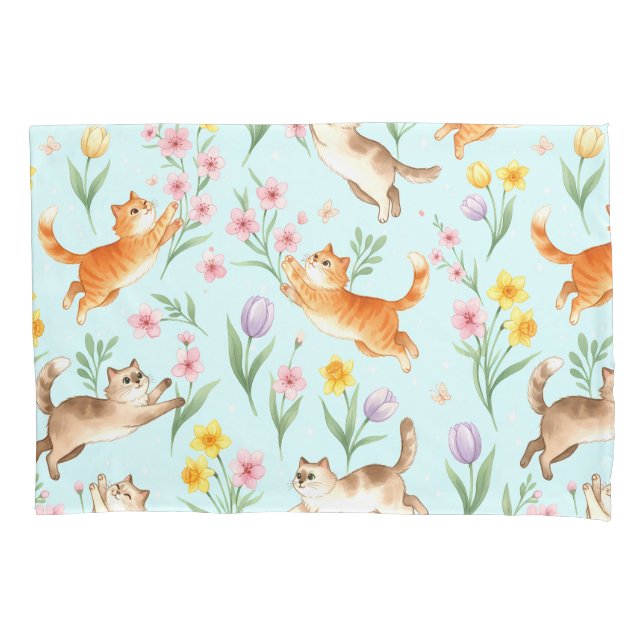 Romance de Jardim de Primavera – Gatos Divertidos  (Frente)