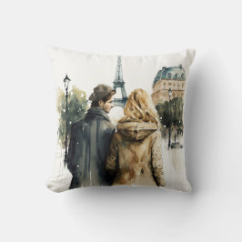 Romance em Aquarela em Paris Casal Almofada