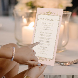 Romance French Wedding Menu Blush ID870