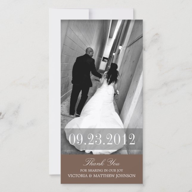 ROMANCE IN BROWN | CARTÕES DE AGRADECIMENTOS DE CA (Frente)