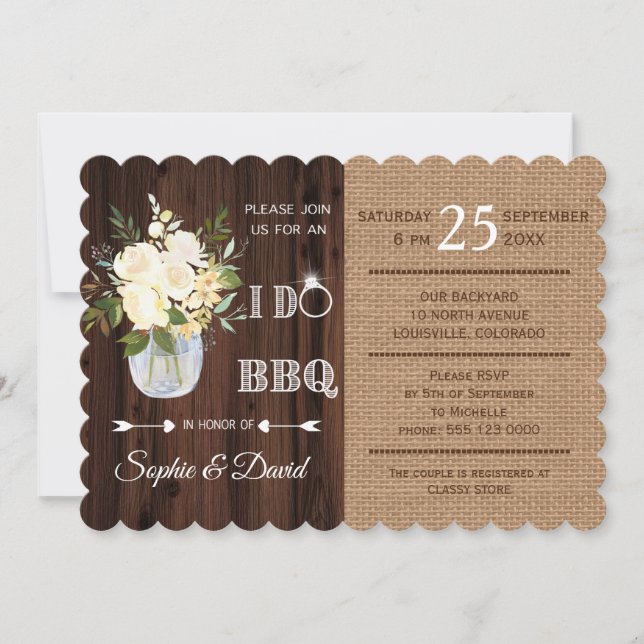 Românico Floral Burlap Antigo Celeiro I DO Barbecu (Frente)