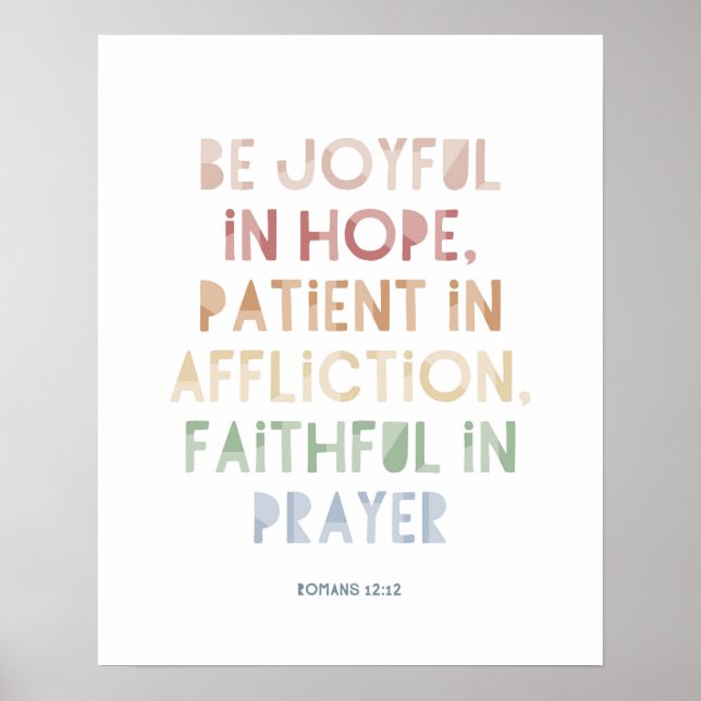 Romanos 12:12 Sejam felizes no Hope Poster (Frente)