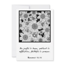 Romanos 12:12 Versículo Bíblico Cartão Floral | Cr