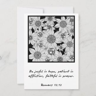 Romanos 12:12 Versículo Bíblico Cartão Floral | Cr