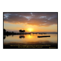 Romanos 8:28 Bíblia cristã Verse Poster
