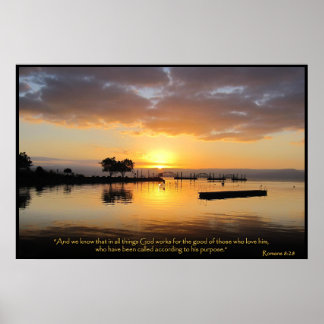 Romanos 8:28 Bíblia cristã Verse Poster