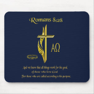 Romanos 8:28 Christian Mousepad