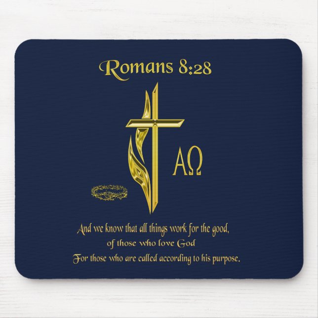 Romanos 8:28 Mousepad Cristão (Frente)