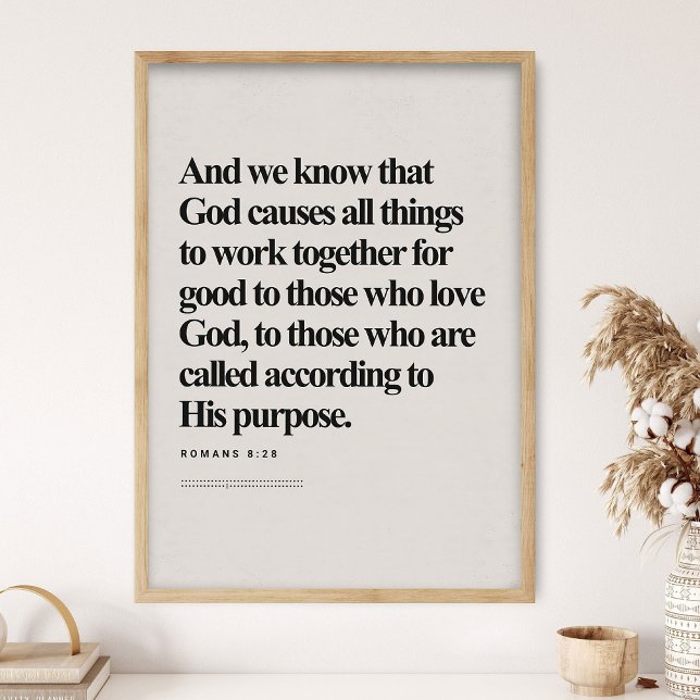 Romanos 8:28, Versículo Bíblico, Impressão DIGITAL (Criador carregado)