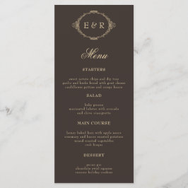 Romantic Baroque Ornate Frame Wedding Menu Card