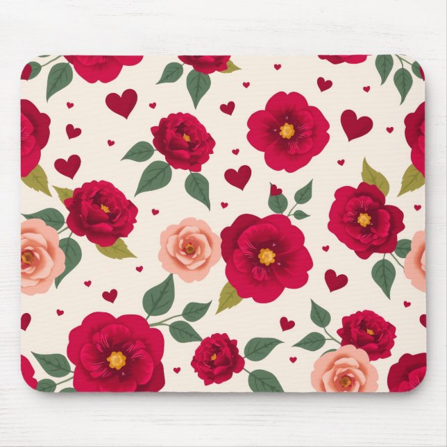 Romantic Floral Pattern Mouse Pad (Frente)