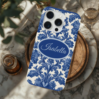 Romantic French Toile Powder Blue Personalized 