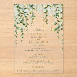 Romantic Greenery Garland Wedding Invitation