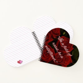 Romantic Heart Notebook – Red Roses