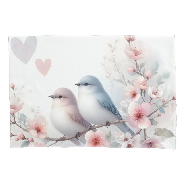 Romantic Love Birds Cherry Blossom Branch (Frente)