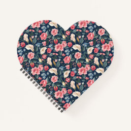 Romantic Navy Blue Floral Garden Pattern