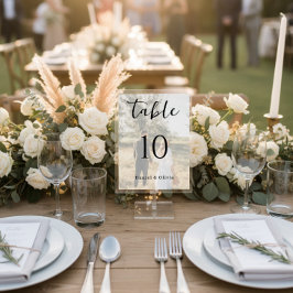 Romantic Photo Wedding Table Number Card