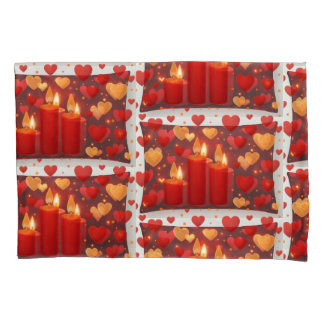"Romantic Red & Gold Candlelight with Hearts – Sea