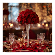 Romantic Red Rose Valentine Couple Wall Art Poster