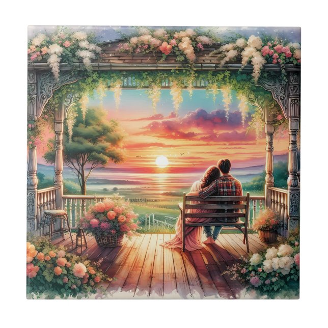 Romantic Sunset Porch View Illustration (Frente)