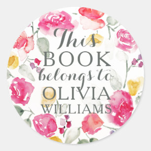 Romântica Aquarela Este Livro Pertence A Adesivos
