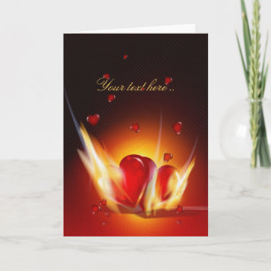 Romântica Burning Love Coração Cartão Saudaç