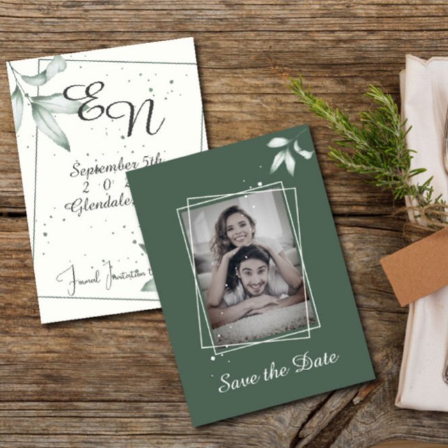 Romântica Deixa o convite de fotos de data salvar (Criador carregado)