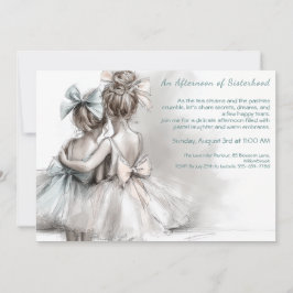 Romântica Dia da Irmã Chá Tarde Convite