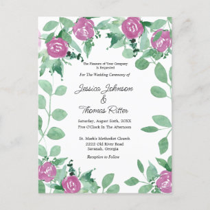 Romântica Eucalyptus Pink Roses Convite Para Casam