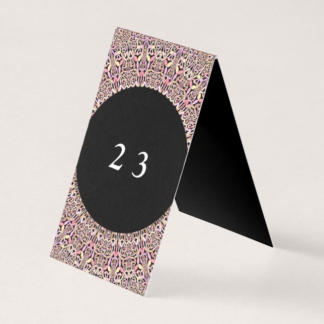 Romântica Geométrica Mandala Suave Rosa Preto (Frente)