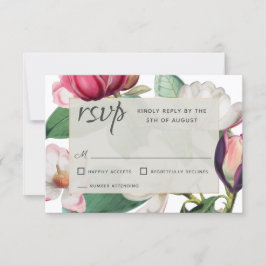 Romântica Magnolia Blossoms Elegante RSVP Floral