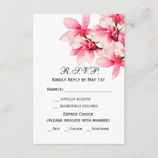 Romântica Magnolia Floral Casamento Romântica RSVP