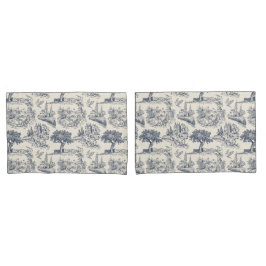 Romântico Azul Toile de Jouy, estilo country franc
