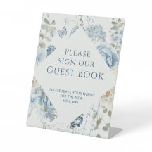 Romântico Blue Floral - Sinal do nosso livro convi
