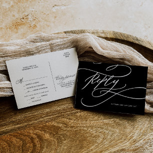 Romântico   Cartão de Resposta de Refeição Preto p