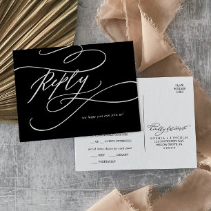 Romântico   Cartão postal RSVP de Escolha do Menu 