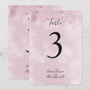 Romântico cor-de-rosa   Cartões com números de 