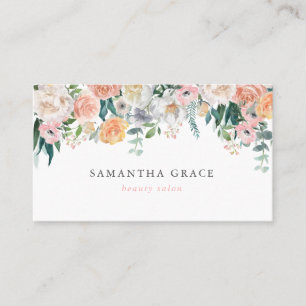 Romântico coram os cartões de visitas florais da