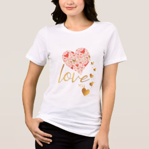 Romântico Dourado ama você e o Coração Rosa