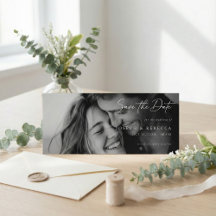 Romântico ELEGANTE Cartão de Foto Casamento